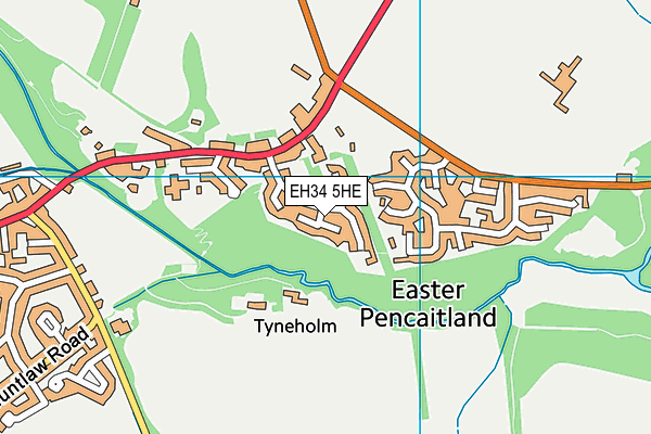 EH34 5HE map - OS VectorMap District (Ordnance Survey) EH34 5HE map - OS VectorMap District (Ordnance Survey)