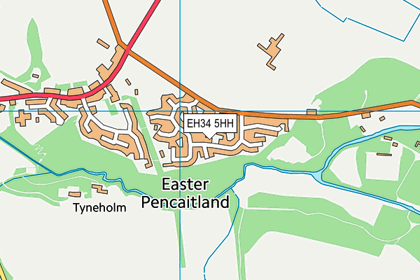 EH34 5HH map - OS VectorMap District (Ordnance Survey) EH34 5HH map - OS VectorMap District (Ordnance Survey)