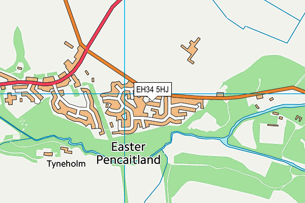 EH34 5HJ map - OS VectorMap District (Ordnance Survey) EH34 5HJ map - OS VectorMap District (Ordnance Survey)