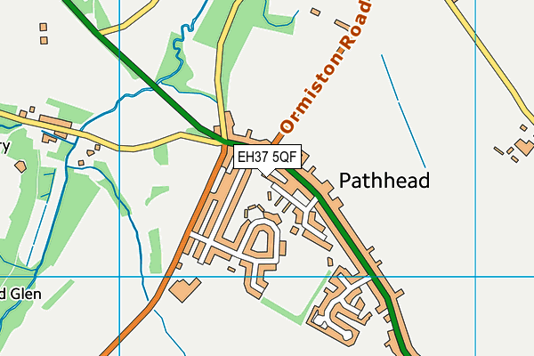 EH37 5QF map - OS VectorMap District (Ordnance Survey) EH37 5QF map - OS VectorMap District (Ordnance Survey)