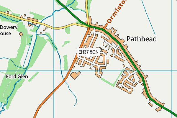 EH37 5QN map - OS VectorMap District (Ordnance Survey) EH37 5QN map - OS VectorMap District (Ordnance Survey)
