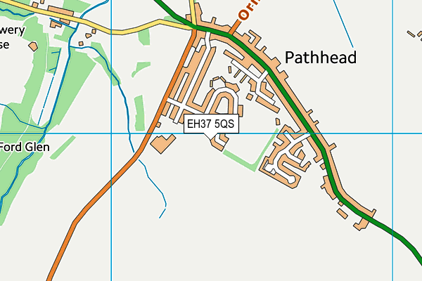 EH37 5QS map - OS VectorMap District (Ordnance Survey)