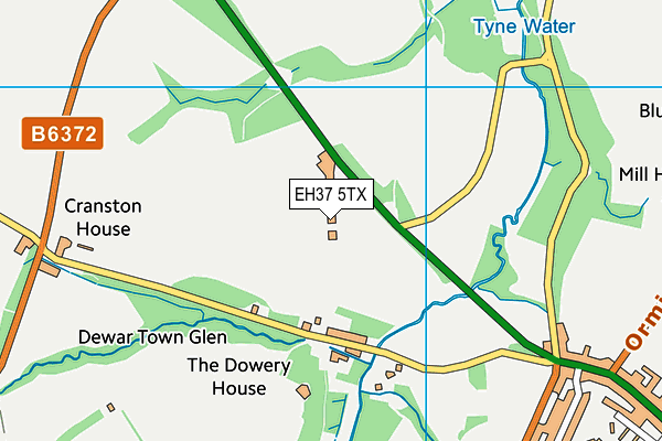 EH37 5TX map - OS VectorMap District (Ordnance Survey) EH37 5TX map - OS VectorMap District (Ordnance Survey)