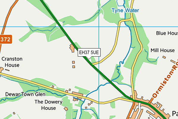 EH37 5UE map - OS VectorMap District (Ordnance Survey) EH37 5UE map - OS VectorMap District (Ordnance Survey)