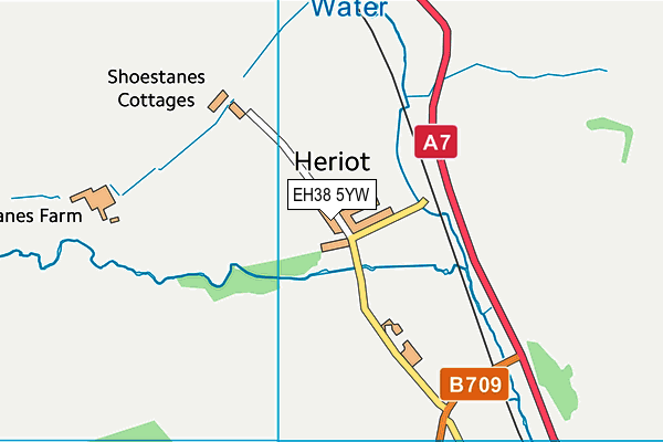 EH38 5YW map - OS VectorMap District (Ordnance Survey)