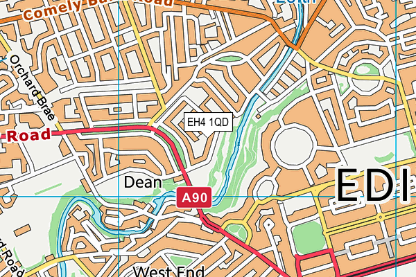 EH4 1QD map - OS VectorMap District (Ordnance Survey) EH4 1QD map - OS VectorMap District (Ordnance Survey)