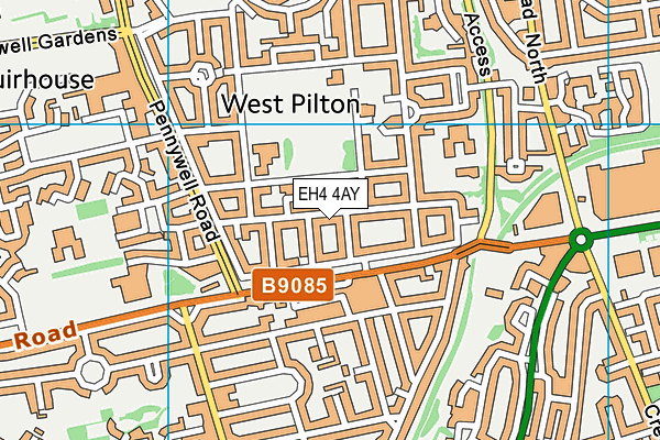 EH4 4AY map - OS VectorMap District (Ordnance Survey) EH4 4AY map - OS VectorMap District (Ordnance Survey)