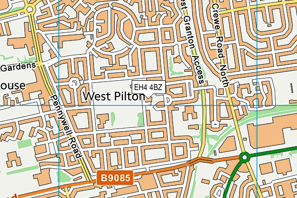 EH4 4BZ map - OS VectorMap District (Ordnance Survey) EH4 4BZ map - OS VectorMap District (Ordnance Survey)