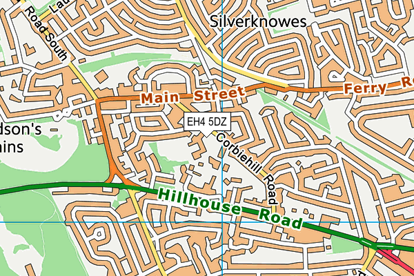 EH4 5DZ map - OS VectorMap District (Ordnance Survey) EH4 5DZ map - OS VectorMap District (Ordnance Survey)