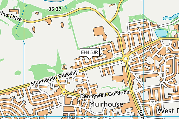 EH4 5JR map - OS VectorMap District (Ordnance Survey) EH4 5JR map - OS VectorMap District (Ordnance Survey)