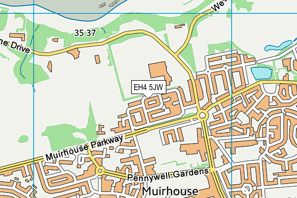 EH4 5JW map - OS VectorMap District (Ordnance Survey) EH4 5JW map - OS VectorMap District (Ordnance Survey)