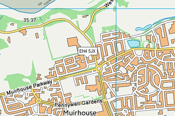 EH4 5JX map - OS VectorMap District (Ordnance Survey) EH4 5JX map - OS VectorMap District (Ordnance Survey)
