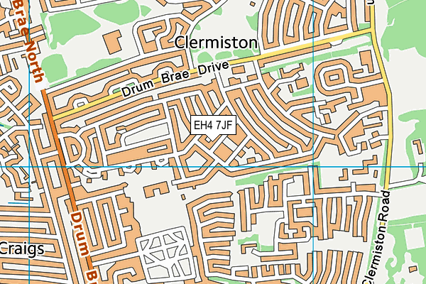 EH4 7JF map - OS VectorMap District (Ordnance Survey) EH4 7JF map - OS VectorMap District (Ordnance Survey)