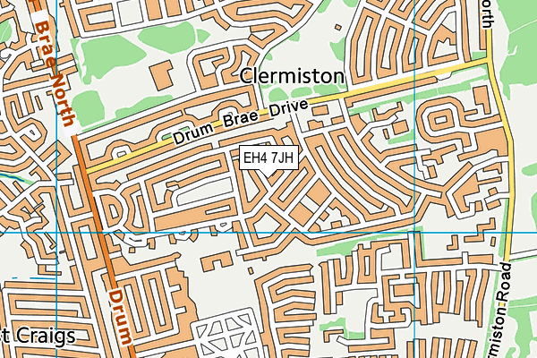 EH4 7JH map - OS VectorMap District (Ordnance Survey) EH4 7JH map - OS VectorMap District (Ordnance Survey)