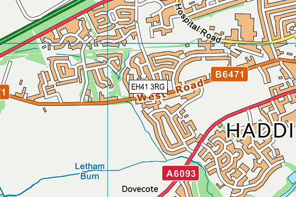 EH41 3RG map - OS VectorMap District (Ordnance Survey)
