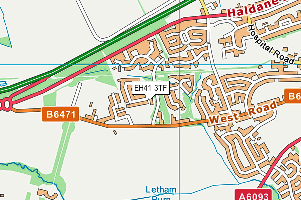 EH41 3TF map - OS VectorMap District (Ordnance Survey)