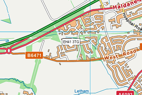 EH41 3TG map - OS VectorMap District (Ordnance Survey)