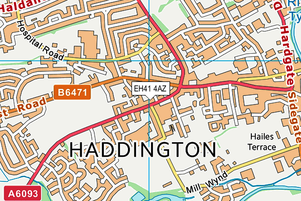 EH41 4AZ map - OS VectorMap District (Ordnance Survey)