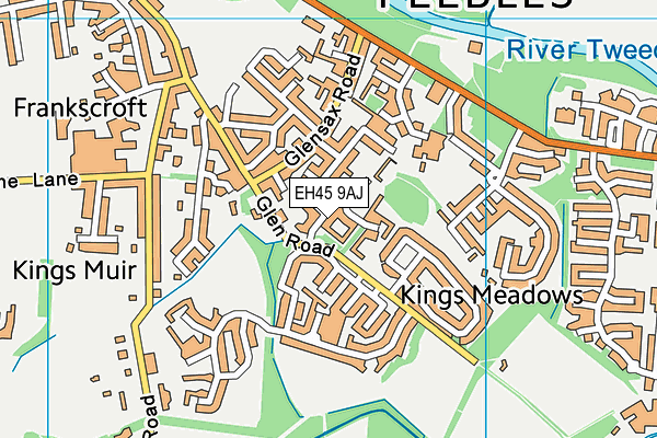 EH45 9AJ map - OS VectorMap District (Ordnance Survey) EH45 9AJ map - OS VectorMap District (Ordnance Survey)