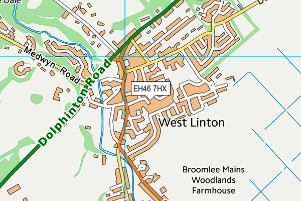 EH46 7HX map - OS VectorMap District (Ordnance Survey) EH46 7HX map - OS VectorMap District (Ordnance Survey)
