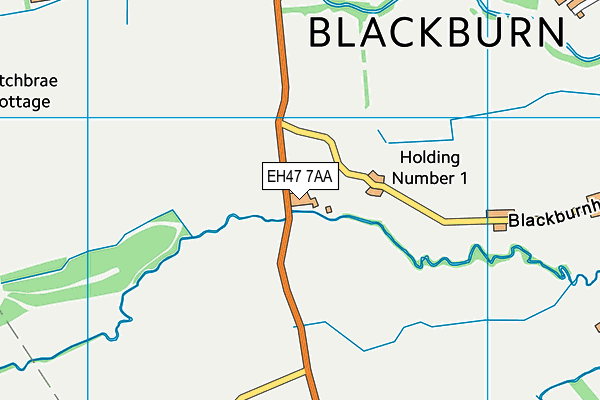 EH47 7AA map - OS VectorMap District (Ordnance Survey)