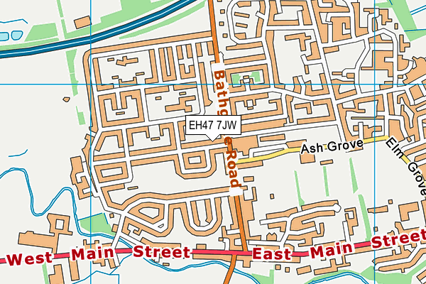 EH47 7JW map - OS VectorMap District (Ordnance Survey) EH47 7JW map - OS VectorMap District (Ordnance Survey)
