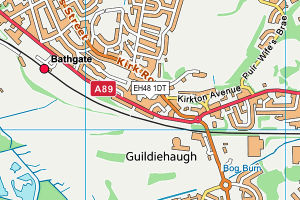 EH48 1DT map - OS VectorMap District (Ordnance Survey)