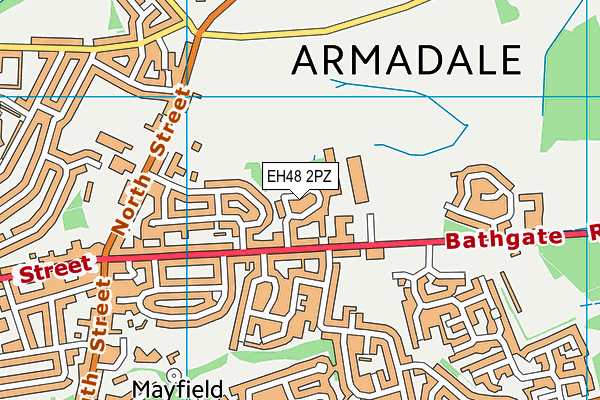 EH48 2PZ map - OS VectorMap District (Ordnance Survey)