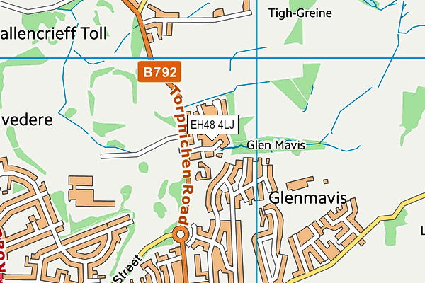 EH48 4LJ map - OS VectorMap District (Ordnance Survey) EH48 4LJ map - OS VectorMap District (Ordnance Survey)