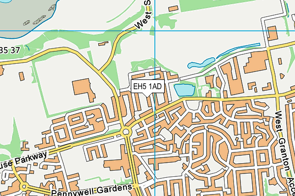 EH5 1AD map - OS VectorMap District (Ordnance Survey) EH5 1AD map - OS VectorMap District (Ordnance Survey)