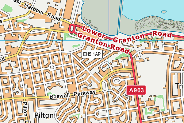 EH5 1AP map - OS VectorMap District (Ordnance Survey) EH5 1AP map - OS VectorMap District (Ordnance Survey)