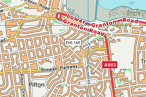 EH5 1AR map - OS VectorMap District (Ordnance Survey) EH5 1AR map - OS VectorMap District (Ordnance Survey)