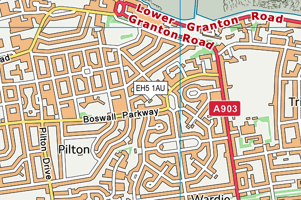 EH5 1AU map - OS VectorMap District (Ordnance Survey) EH5 1AU map - OS VectorMap District (Ordnance Survey)
