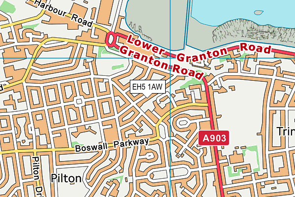 EH5 1AW map - OS VectorMap District (Ordnance Survey) EH5 1AW map - OS VectorMap District (Ordnance Survey)