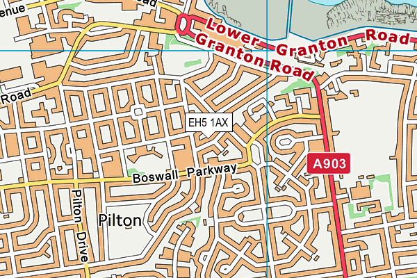 EH5 1AX map - OS VectorMap District (Ordnance Survey) EH5 1AX map - OS VectorMap District (Ordnance Survey)