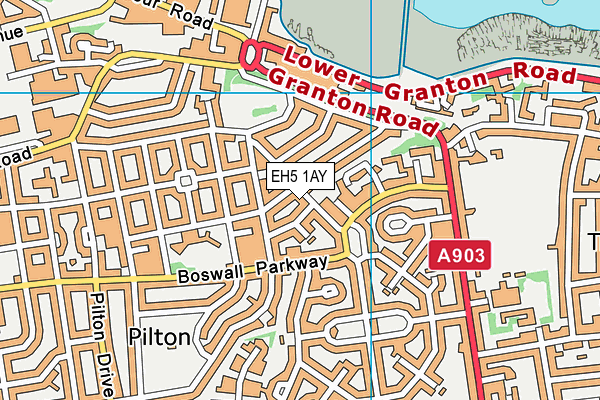 EH5 1AY map - OS VectorMap District (Ordnance Survey) EH5 1AY map - OS VectorMap District (Ordnance Survey)