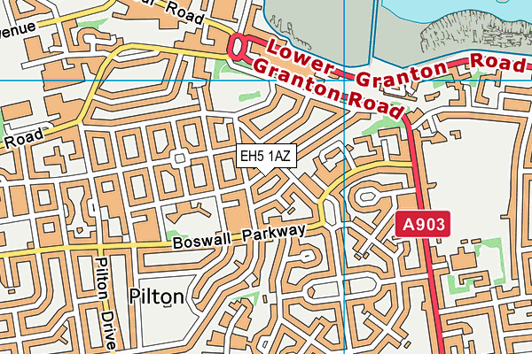 EH5 1AZ map - OS VectorMap District (Ordnance Survey) EH5 1AZ map - OS VectorMap District (Ordnance Survey)