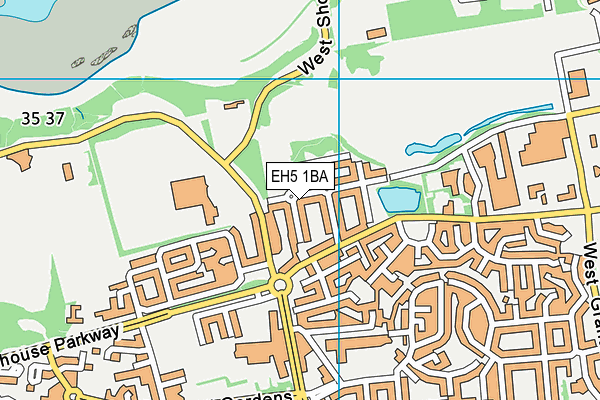 EH5 1BA map - OS VectorMap District (Ordnance Survey) EH5 1BA map - OS VectorMap District (Ordnance Survey)