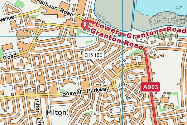 EH5 1BE map - OS VectorMap District (Ordnance Survey) EH5 1BE map - OS VectorMap District (Ordnance Survey)