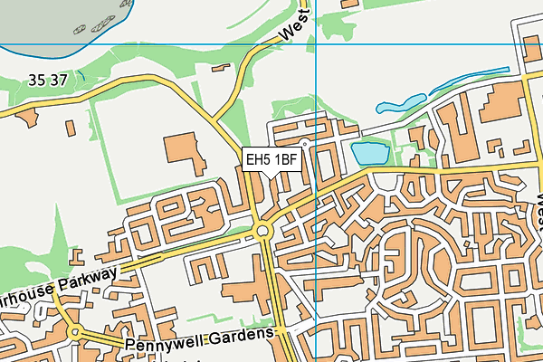 EH5 1BF map - OS VectorMap District (Ordnance Survey) EH5 1BF map - OS VectorMap District (Ordnance Survey)