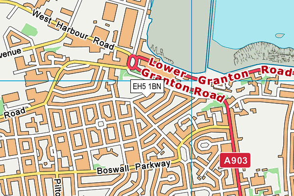EH5 1BN map - OS VectorMap District (Ordnance Survey) EH5 1BN map - OS VectorMap District (Ordnance Survey)