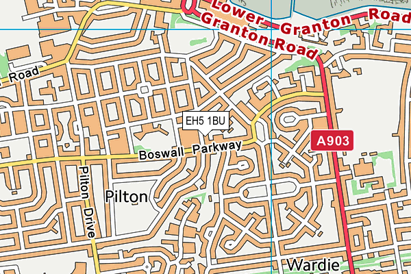 EH5 1BU map - OS VectorMap District (Ordnance Survey) EH5 1BU map - OS VectorMap District (Ordnance Survey)