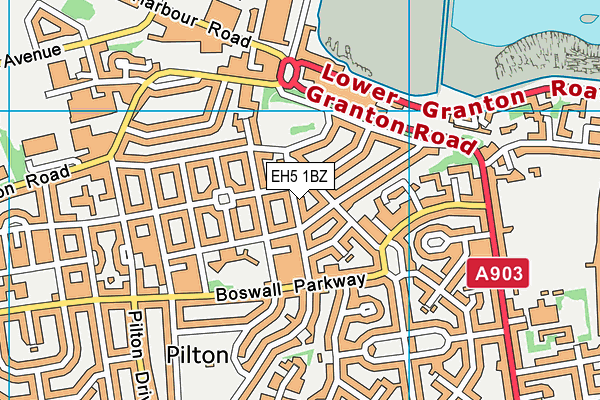 EH5 1BZ map - OS VectorMap District (Ordnance Survey) EH5 1BZ map - OS VectorMap District (Ordnance Survey)
