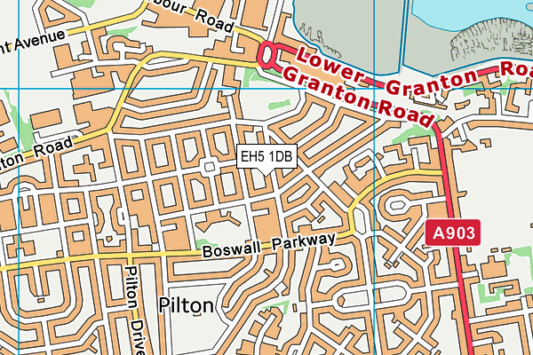 EH5 1DB map - OS VectorMap District (Ordnance Survey) EH5 1DB map - OS VectorMap District (Ordnance Survey)