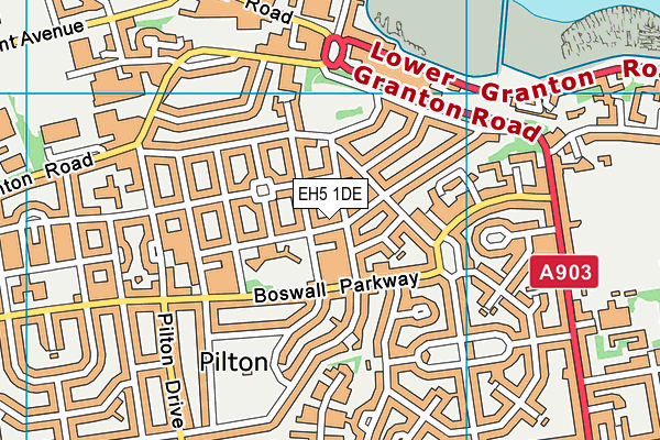 EH5 1DE map - OS VectorMap District (Ordnance Survey) EH5 1DE map - OS VectorMap District (Ordnance Survey)