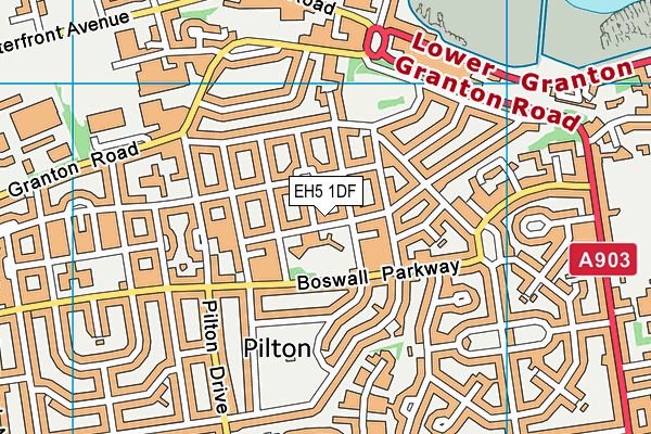 EH5 1DF map - OS VectorMap District (Ordnance Survey) EH5 1DF map - OS VectorMap District (Ordnance Survey)