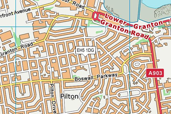 EH5 1DG map - OS VectorMap District (Ordnance Survey) EH5 1DG map - OS VectorMap District (Ordnance Survey)
