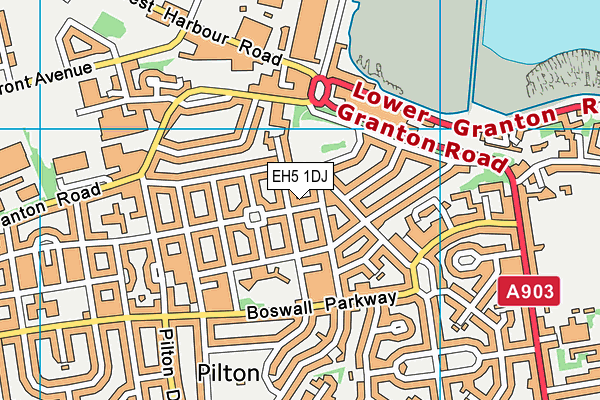 EH5 1DJ map - OS VectorMap District (Ordnance Survey) EH5 1DJ map - OS VectorMap District (Ordnance Survey)