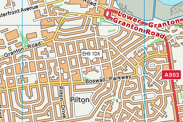 EH5 1DX map - OS VectorMap District (Ordnance Survey) EH5 1DX map - OS VectorMap District (Ordnance Survey)