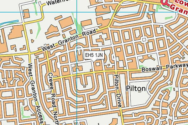 EH5 1JN map - OS VectorMap District (Ordnance Survey) EH5 1JN map - OS VectorMap District (Ordnance Survey)